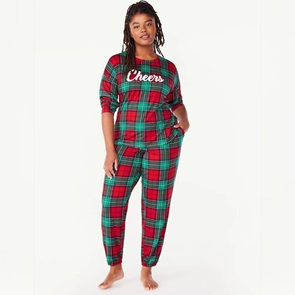 Nwt Joyspun Women’s Long Sleeve Tee and Joggers, 2-Piece Pajama Set, Size 2XL - Picture 1 of 7